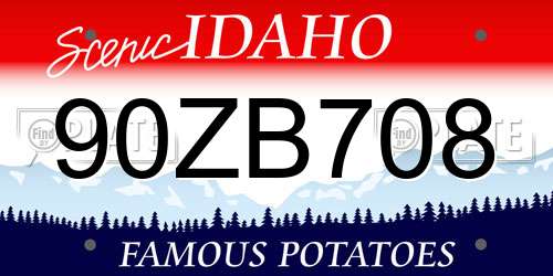 90ZB708 Idaho License Plate