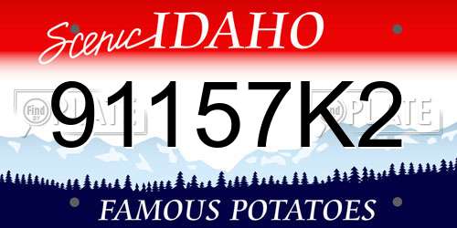 91157K2 Idaho License Plate