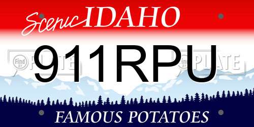 911RPU Idaho License Plate