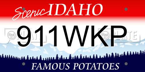 911WKP Idaho License Plate