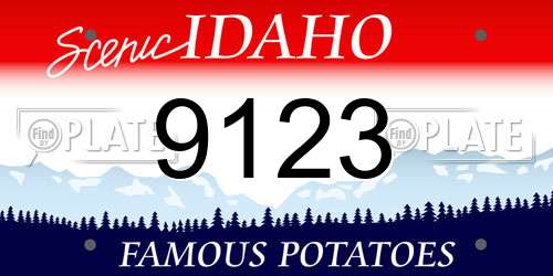 9123 Idaho License Plate
