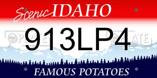 913LP4 Idaho License Plate