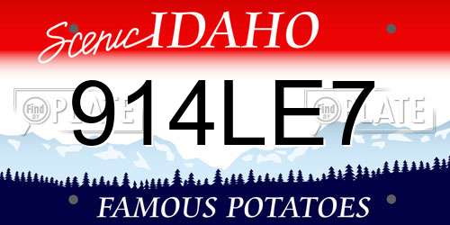 914LE7 Idaho License Plate