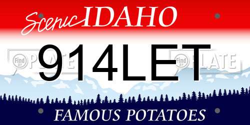 914LET Idaho License Plate