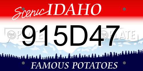 915D47 Idaho License Plate