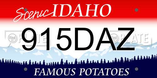 915DAZ Idaho License Plate