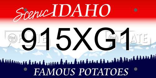 915XG1 Idaho License Plate