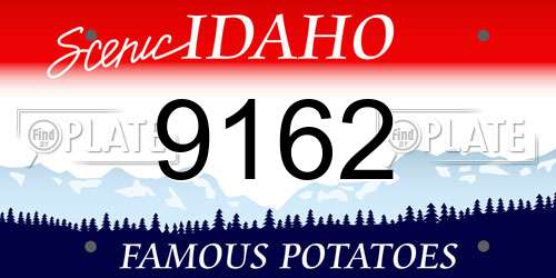 9162 Idaho License Plate