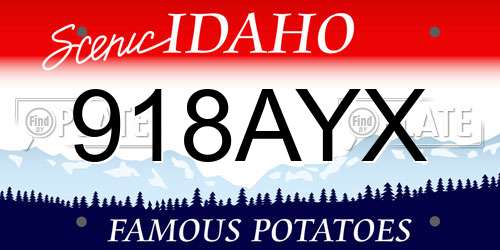918AYX Idaho License Plate