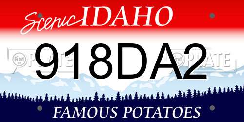 918DA2 Idaho License Plate