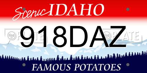 918DAZ Idaho License Plate