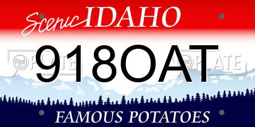 918OAT Idaho License Plate