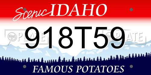 918T59 Idaho License Plate