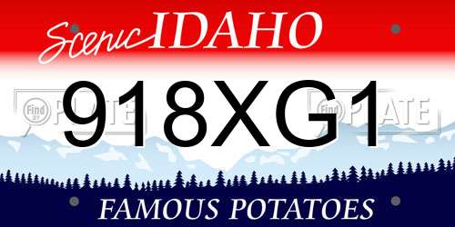 918XG1 Idaho License Plate