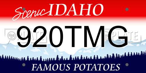 920TMG Idaho License Plate