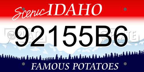 92155B6 Idaho License Plate