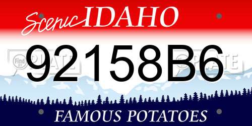 92158B6 Idaho License Plate