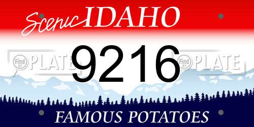 9216 Idaho License Plate