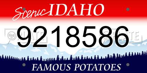 9218586 Idaho License Plate