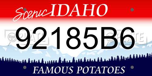 92185B6 Idaho License Plate