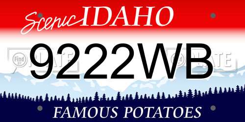 9222WB Idaho License Plate