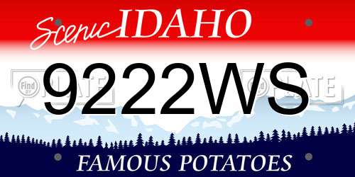 9222WS Idaho License Plate