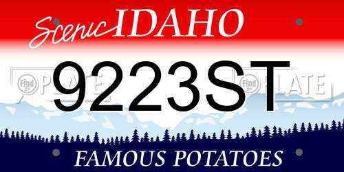 9223ST Idaho License Plate
