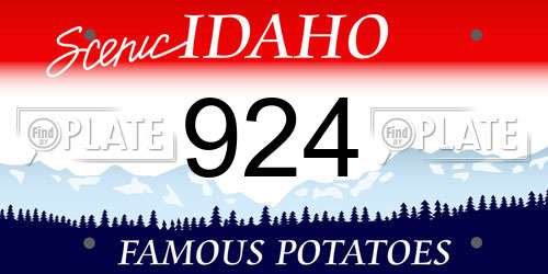 924 Idaho License Plate