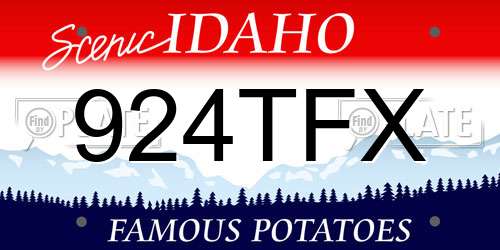 924TFX Idaho License Plate