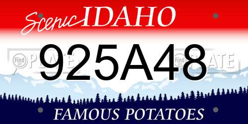 925A48 Idaho License Plate
