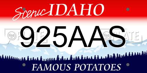 925AAS Idaho License Plate