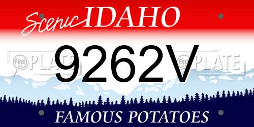 9262V Idaho License Plate