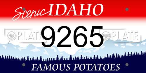 9265 Idaho License Plate