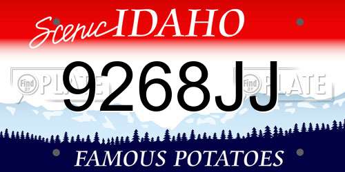 9268JJ Idaho License Plate