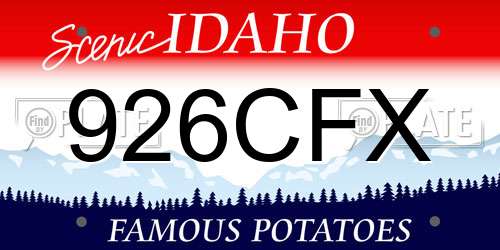 926CFX Idaho License Plate