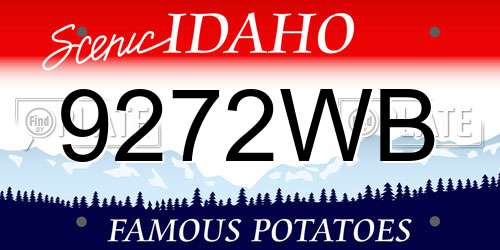 9272WB Idaho License Plate