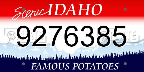 9276385 Idaho License Plate