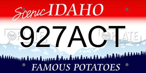 927ACT Idaho License Plate