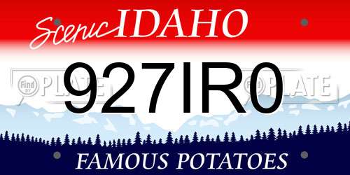 927IR0 Idaho License Plate