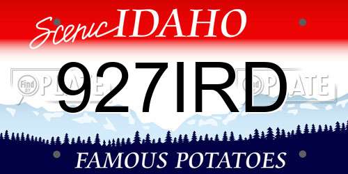 927IRD Idaho License Plate