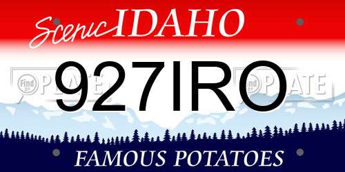 927IRO Idaho License Plate