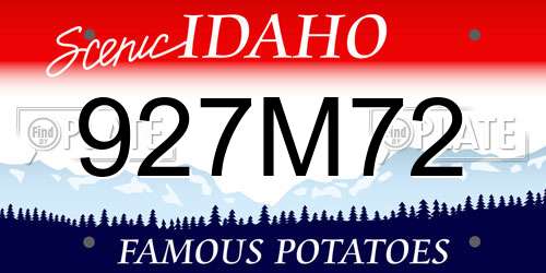 927M72 Idaho License Plate