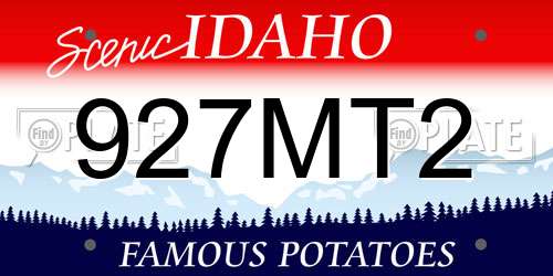 927MT2 Idaho License Plate