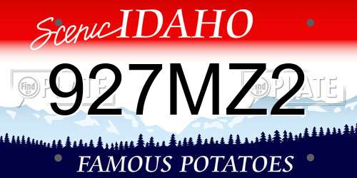 927MZ2 Idaho License Plate