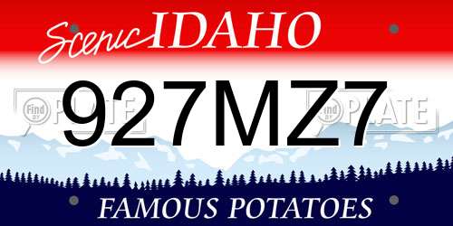 927MZ7 Idaho License Plate