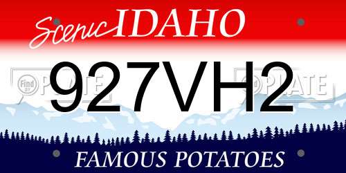 927VH2 Idaho License Plate