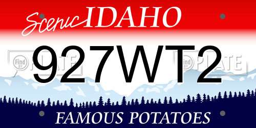 927WT2 Idaho License Plate
