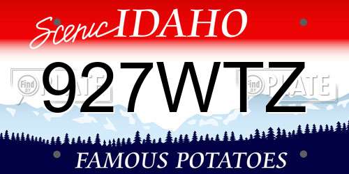 927WTZ Idaho License Plate