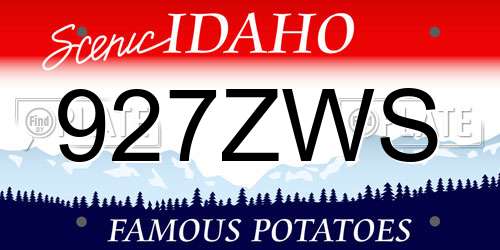 927ZWS Idaho License Plate