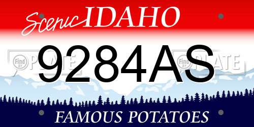 9284AS Idaho License Plate